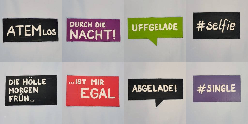 Fotobox Schilder selbst gebastelt